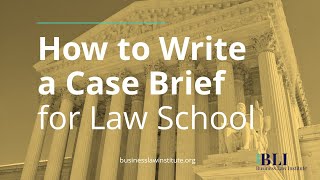 How To Write A Case Brief or Case Outline for Law School With An Example [upl. by Southard]