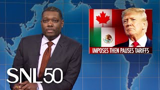 Weekend Update Trump Causes Tariff Confusion Elon Musks SpaceX Starship Explodes  SNL [upl. by Wilscam940]