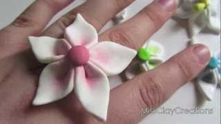 Clay Flower Tutorial For Beginners by MissClayCreations [upl. by Shewchuk]