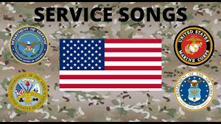 NAVY MARINES ARMY amp AIR FORCE SERVICE SONGS W LYRICS [upl. by Cirone]