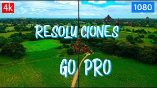 🌇 RESOLUCIONES GOPRO Explicadas 4k 27k 1080 HD [upl. by Abla]