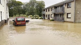 Neighbourhood flooded as Storm Babet hits Scotland  AFP [upl. by Bartolome]