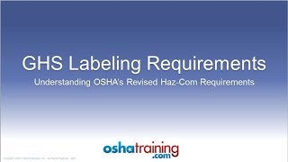 Free OSHA Training Tutorial  Understanding the GHS Labeling System [upl. by Demakis572]