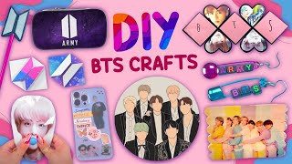 9 DIY BTS CRAFTS  BTS Army Craft Ideas  Pen Decor Phone Case Bookmark Fidget Toy and more [upl. by Waine205]