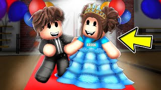 Baby Brooks FIRST SCHOOL DANCE In Roblox Brookhaven [upl. by Charles]