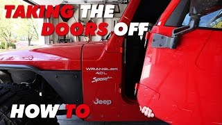 Taking the Doors Off Jeep Wrangler TJ  How To [upl. by Alyal]