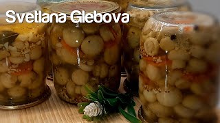 Вкуснее чем магазинные на 200   ОЧЕНЬ ОЧЕНЬ вкусные маринованные консервированные шампиньоны [upl. by Remy]