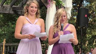 Two daughters wedding speech roast for their mothers third marriage [upl. by Aliwt]