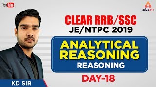 RRB NTPC 2019  Analytical Reasoning  Day 18  Reasoning  Kamaldeep Sir  11 AM [upl. by Hueston]