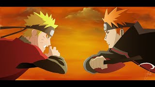 Naruto vs Pain  Pain Ataca konoha Completo e Kakashi morre [upl. by Lekkim]