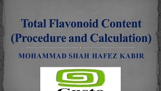 Total Flavonoid Content Procedure and Calculation [upl. by Plath]