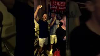 RANGERS FANS IN MACEDONIA PUB PLAY UP THE GLASGOW RANGERS SONG 2018 [upl. by Nodle]