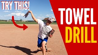 Baseball Pitching Towel Drill THROW GAS [upl. by Lunneta977]