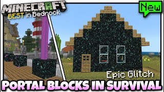 Minecraft Bedrock  END PORTAL BLOCKS IN SURVIVAL  Glitch  Tutorial  MCPE  Xbox  Switch [upl. by Fritzsche]