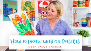 How to Draw with Oil Pastels  Tulip Drawing [upl. by Naldo]