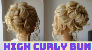 high curly bun hair tutorial [upl. by Adnalra319]