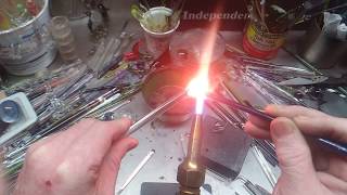 a few simple glass hacks on a budget torch with boro glass and making hearts [upl. by Nyvek]