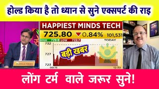 HAPPIEST Minds share analysis  happiest minds share latest news target happiestmindsnews [upl. by Silbahc768]