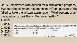 Civil Service Exam Reviewer Word Problem about PERCENTAGE Math [upl. by Forsta]