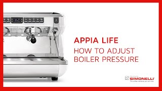 How to adjust Appia Life boiler pressure  Nuova Simonelli [upl. by Ydneh]