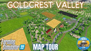 GOLDCREST VALLEY  Map Tour  Farming Simulator 22 [upl. by Kendrick]