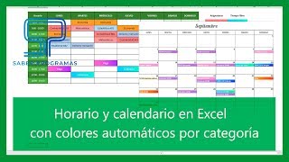 Excel  Horario y calendario en Excel con colores automáticos Tutorial en español HD [upl. by Fermin379]