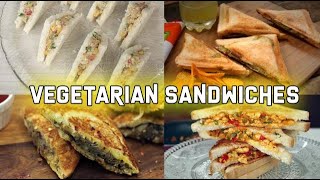 4 Easy Vegetarian Sandwiches  Sandwich recipes [upl. by Gniliem983]