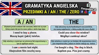 Przedimki A AN THE ZERO Angielski określone i nieokreślone  Articles in English [upl. by Nilloc]