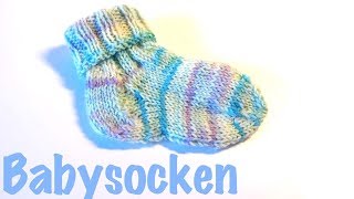 Babysocken stricken  Von Bund über Ferse zur Sockenspitze [upl. by Winston]