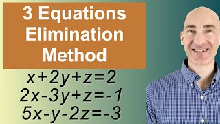 Solving Systems of 3 Equations Elimination [upl. by Harbard]