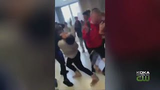 Fight Breaks Out In Hallway Of Highlands High School [upl. by Sadnac]