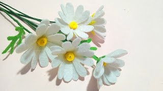 Como hacer flores de tela Daisy Super faciles y rapidas  DIY Manualidades 71 [upl. by Avrom]