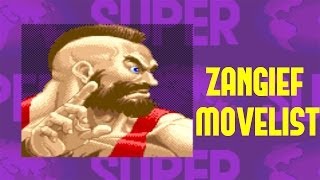 Super Street Fighter II Turbo  Zangief Move List [upl. by Barrow28]