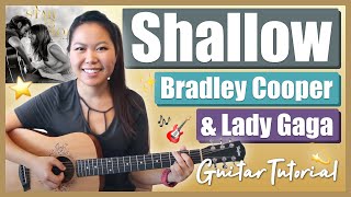 Shallow Guitar Lesson Tutorial  Lady GaGa amp Bradley Cooper ChordsStrummingTabCover No Capo [upl. by Sherar]