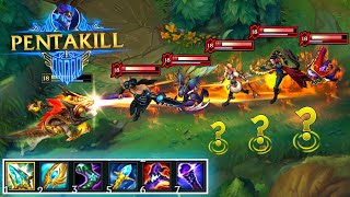 1v5 YASUO PENTAKILL [upl. by Reffinnej]