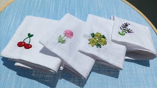 VERY EASY HANDKERCHIEF HAND EMBROIDERY DESIGNS FOR BEGINNERS❤❤❤handembroidery for beginners [upl. by Shushan]