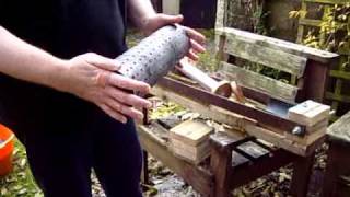 Homemade fuel briquette press [upl. by Blanchard]