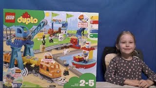 Aniela i LEGO Duplo 10875 Pociąg towarowy [upl. by Nnayllehs]