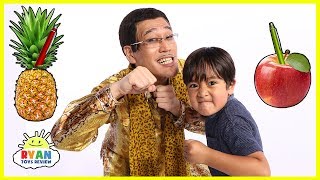 PPAPPen Pineapple Apple Pen Challenge Ryan VS PIKOTARO [upl. by Fabyola]