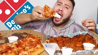 DOMINOS Pizza  Hot Wings MUKBANG [upl. by Muhcon]