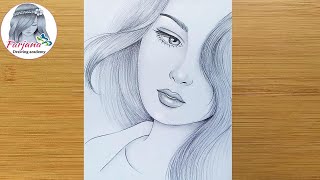 How to draw a girl for beginners  Pencil sketch  bir kız nasıl çizilir [upl. by Atiuqrahs]