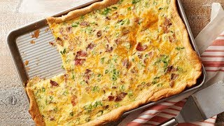 BaconCheddar Slab Quiche  Pillsbury Recipe [upl. by Attah587]