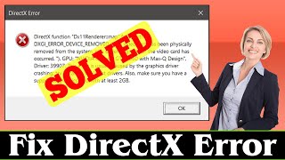 SOLVED How to Fix DirectX Error Problem 100 Working [upl. by Alderson]