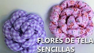 CÓMO HACER FLORES DE TELA PASO A PASO  easy flower DIY flores de tela para regalar [upl. by Sigler]