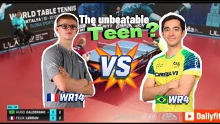 Felix Lebrun VS Hugo Calderano WTT Antalya 2023 Quarterfinal [upl. by Reggi]