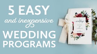 5 Easy and inexpensive Wedding Programs [upl. by Milinda]