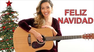 Feliz Navidad  EASY Guitar Tutorial with Play Along [upl. by Klepac]