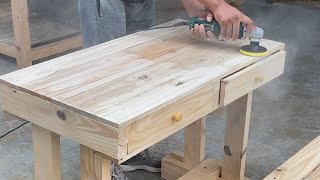 Amazing Ideas For Wood Pallet Recycling  How To Build A Student Desk From Wooden Pallets [upl. by Amilas]