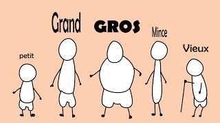 Les adjectifs de description grand petit gros en français fle – grammaire 9 [upl. by Brade]