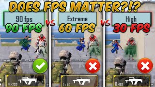 90 FPS vs 60 FPS vs 30 FPS PUBG MOBILE Does FPS Matter Ultimate FPS Comparison [upl. by Dadelos]